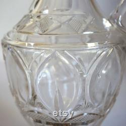 1860's Antique English American Victorian Hand Blown and Cut Glass Carafe