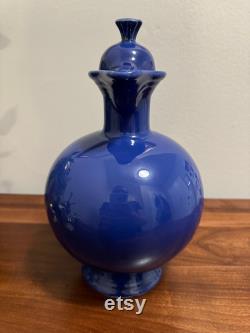 1930s Cobalt Blue Homer Laughlin Fiesta Carafe With Original Cork Lid-Rare