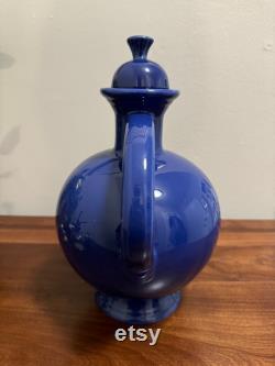 1930s Cobalt Blue Homer Laughlin Fiesta Carafe With Original Cork Lid-Rare