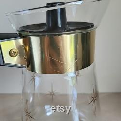 1960s Atomic Gold Starburst Corning Coffee Carafe