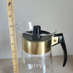 1960s Atomic Gold Starburst Corning Coffee Carafe