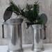 2 Antique French Pewter Jugs Calibration Lid Measure Pitcher 19th Century. Country House Shabby Brocante Christmas Gift