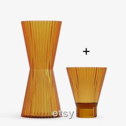 33oz Glassware carafe and 10 oz tumbler set in Citron