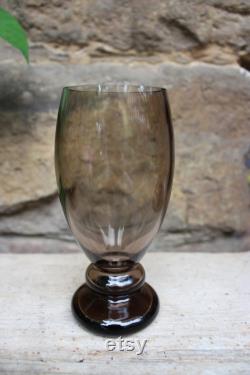 6 pcs. Set Carafe Glass Jug Wine Glasses Smoked Glass 30s Art Deco