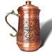 8 Styles Heavy Gauge Handcrafted Tinned Copper Pitcher, Water Jug, Copper Carafe, Decanter, Engraved Pattern, Christmas Gift (57 Oz.)