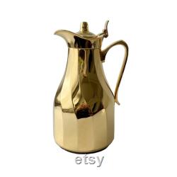 Alfi Vacuum Carafe Real Gold Plated Hot and Cold Thermos Glass Flask Vintage West Germany