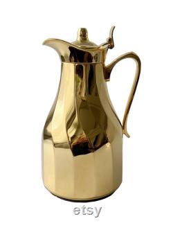 Alfi Vacuum Carafe Real Gold Plated Hot and Cold Thermos Glass Flask Vintage West Germany