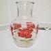 Anchor Hocking Red Rose Juice Carafe And 9 Glasses Mint