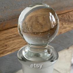 Antique Alcohol Absolute Apothecary Clear Glass Bottle Decanter with Sphere Stopper