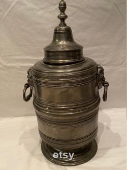 Antique, German Block Zin 1820 Pewter Coffee Urn