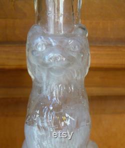 Antique Glass Bottle Cat Bottle Legras Paris Art Nouveau Carafe France