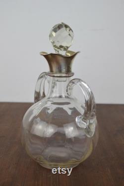Antique Silver and Glass Carafe
