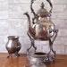 Antique Silver On Copper Coffee Or Teapot With Stand And Sugar Bowl- Very Heavy Crown Symbol