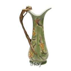 Art Nouveau Porcelain and Bronze Carafe with Nymph Design Vintage-Inspired Home Decor Timeless Statement Piece