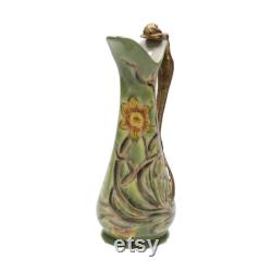 Art Nouveau Porcelain and Bronze Carafe with Nymph Design Vintage-Inspired Home Decor Timeless Statement Piece