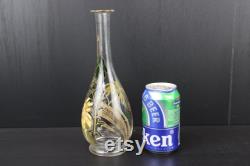 Art Nouveau enamel painted on glass floral decanter carafe wine jug by Fran ois-Théodore Legras.