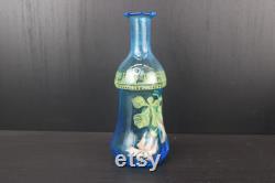 Art Nouveau enamel painted on glass floral decanter carafe wine jug by Fran ois-Théodore Legras.