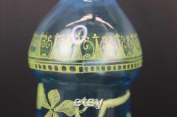 Art Nouveau enamel painted on glass floral decanter carafe wine jug by Fran ois-Théodore Legras.