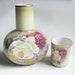 Attractive Vintage Hand-painted Rose Porcelain Carafe And Cup.a Convenient And Useful Set