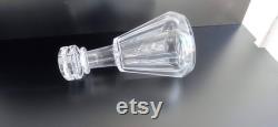 Baccarat French vintage crystal decanter, mouth blown glass with stopper.