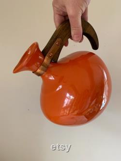 Bauer Pottery Orange Carafe with Lid, 1940s Pottery