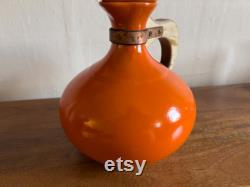 Bauer Pottery Orange Ceramic Lidded Carafe 1940s Vintage Early 20th-Century