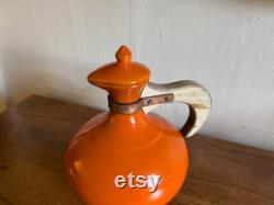 Bauer Pottery Orange Ceramic Lidded Carafe 1940s Vintage Early 20th-Century