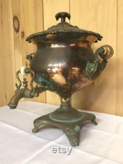 Beautiful RARE Antique 1800's English Red copper and brass Samovar drink, coffee, tea, water dispenser, urn