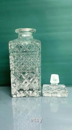 Beautiful crystal glass carafe from Bohemia CZ, hand-cut