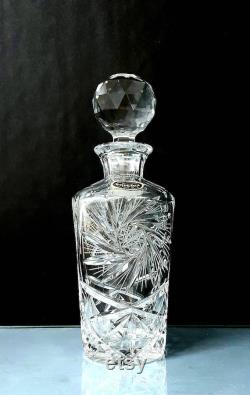 Beautiful, hand-cut high lead crystal carafe, Bohemia CZ, (more than 24 lead)