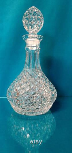 Beautiful, heavy whiskey carafe, hand-cut crystal glass