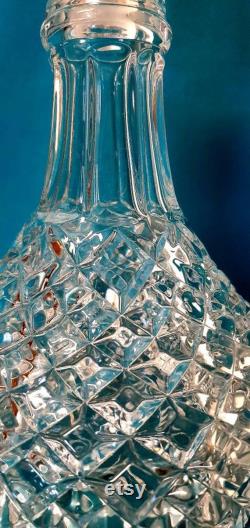 Beautiful, heavy whiskey carafe, hand-cut crystal glass