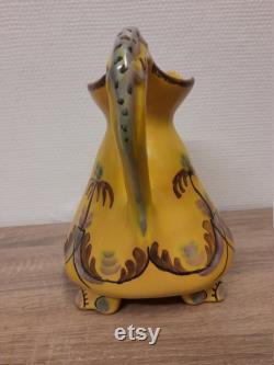 Beautiful water carafe from the 1930-1940s, Egersund stoneware, rare object, collectibles, Norwegian hand painted.