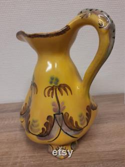 Beautiful water carafe from the 1930-1940s, Egersund stoneware, rare object, collectibles, Norwegian hand painted.