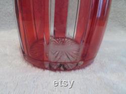 Beautiful wine carafe from the crystal rhine of St. Louis lined ruby (1930 French crystal rhine wine decanter)