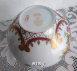 Bedside Water Carafe Tumbler and Cup Elios Italy Hand Painted Peint Main H F Vintage