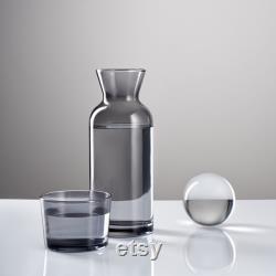 Bedside Water Carafe and Glass Set 23.6 Oz, Mouthwash Decanter, Water Pitcher