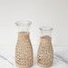Bistro Carafe, Seagrass-wrapped Pitcher, Small Milk Jug, Handmade Pitcher Woven Seagrass Wrapped Glassware Housewarming Gift
