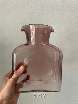 Blenko mid century modern plum colored glass carafe water pitcher