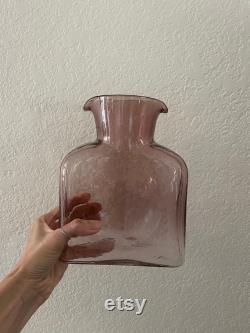 Blenko mid century modern plum colored glass carafe water pitcher