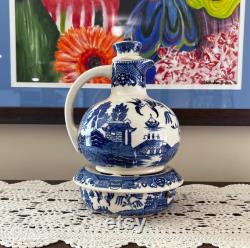 Blue Willow Carafe and Candle Warmer