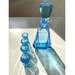 Bohemian Art Deco Beautiful Liqueur Set Of Carafes And Glasses In A Charming Blue Color