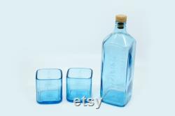 Bombay Sapphire Gin Bottle Carafe with Drinking Cups Glasses Set