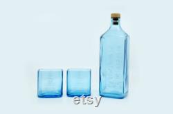 Bombay Sapphire Gin Bottle Carafe with Drinking Cups Glasses Set