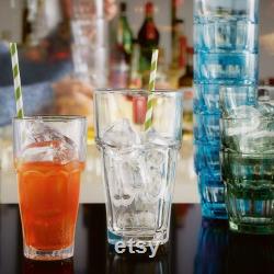 Bormioli Rocco Rock Bar Stackable Beverage Glasses Set Of 6 Dishwasher Safe Drinking Glasses