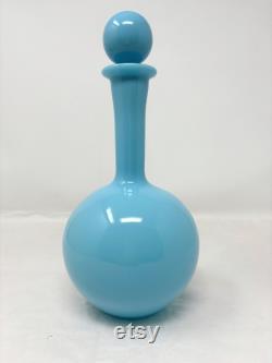 Bouteille bleu en opaline de Portieux