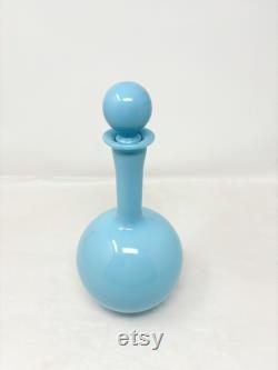 Bouteille bleu en opaline de Portieux