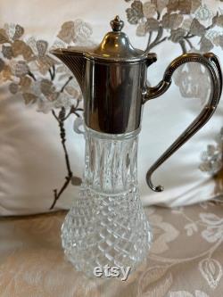 Carafe British stunning piece in Crystal and Silver Sheffield Very Elegant and Chic