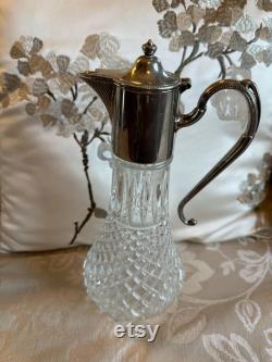 Carafe British stunning piece in Crystal and Silver Sheffield Very Elegant and Chic