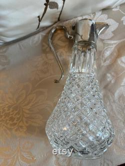 Carafe British stunning piece in Crystal and Silver Sheffield Very Elegant and Chic